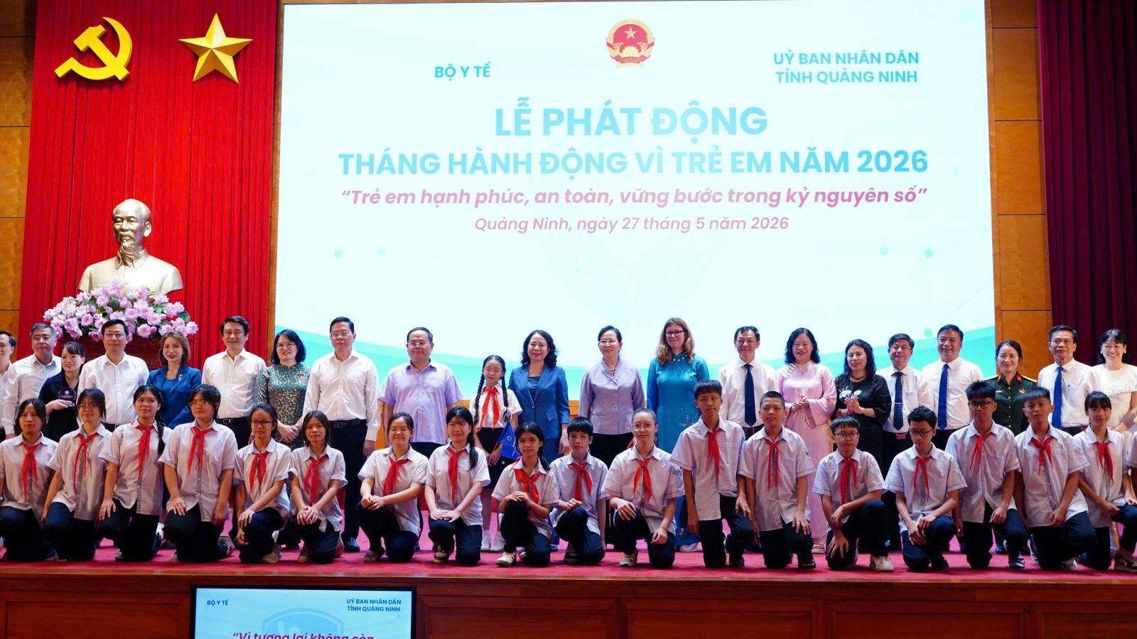Lễ phát động Tháng hành động vì trẻ em năm 2026. Ảnh: Bộ Y tế.