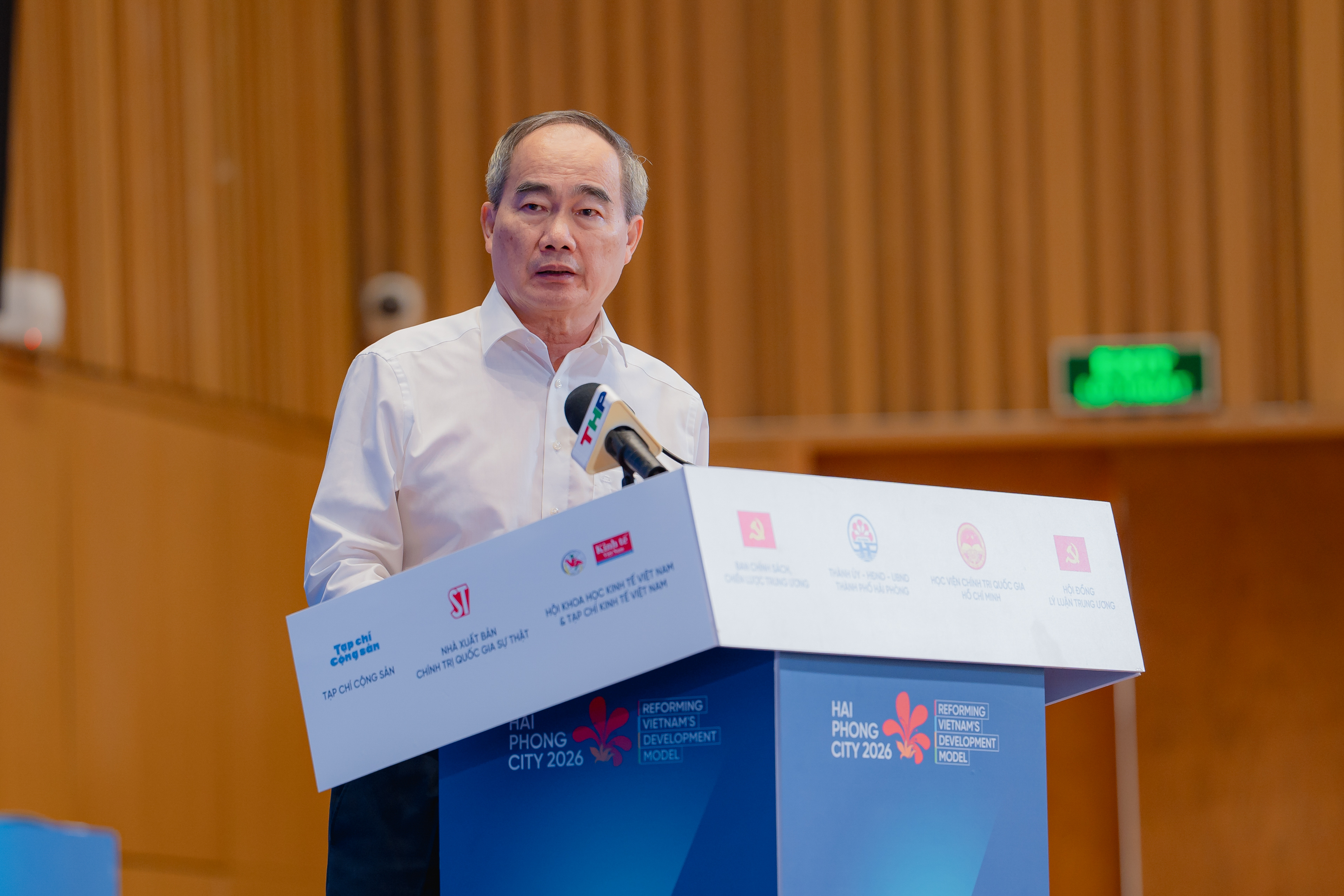 GS.TS. Nguyễn Thiện Nhân, nguyên Ủy viên Bộ Chính trị, nguyên Phó Thủ tướng Chính phủ, trình bày tham luận tại  Hội thảo khoa học quốc gia với chủ đề “Đổi mới mô hình PG88 hơn 2,1 triệu thành viên 6Pg88.con nạp rút siêu tốc dựa trên khoa học, Link Đăng Nhập PG88 Chính Thức 2026;, đổi mới sáng tạo và chuyển đổi số” diễn ra vào sáng ngày 26/5 tại Hải Phòng. (Ảnh: Việt Dũng)