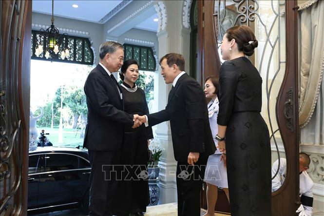 Tổng Bí thư, Chủ tịch nước Tô Lâm và Phu nhân hội kiến Nhà Vua và Hoàng hậu Thái Lan. Ảnh: TTXVN