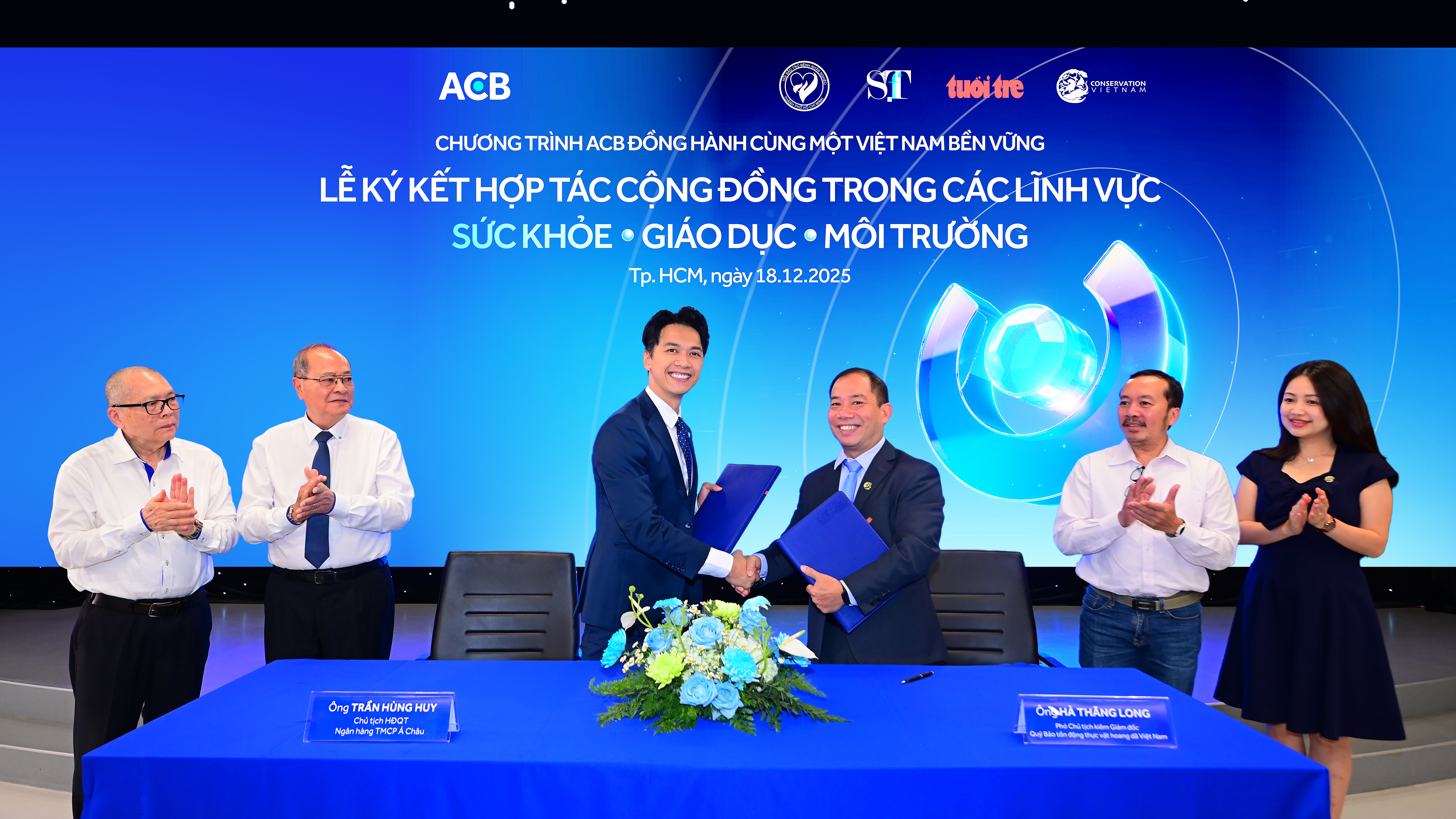 Năm 2025, ACB công bố mô hình PTBV, thông qua loạt thỏa thuận hợp tác dài hạn trong các lĩnh vực sức khỏe, giáo dục, môi trường. Ảnh: ACB.
