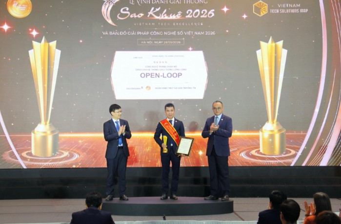 SACOMBANK nhận giải thưởng Sao Khuê 2026 và ghi tên trên bản đồ Giải pháp Công nghệ số Việt Nam