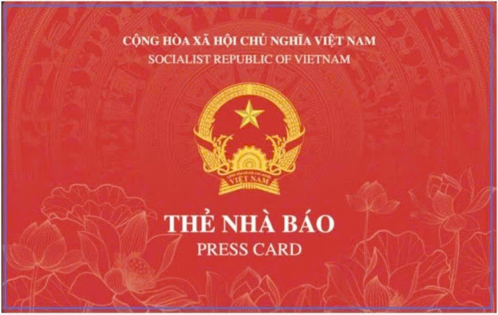 Mẫu thẻ nhà báo mới. Ảnh: Bộ Văn hóa, Thể thao và Du lịch.