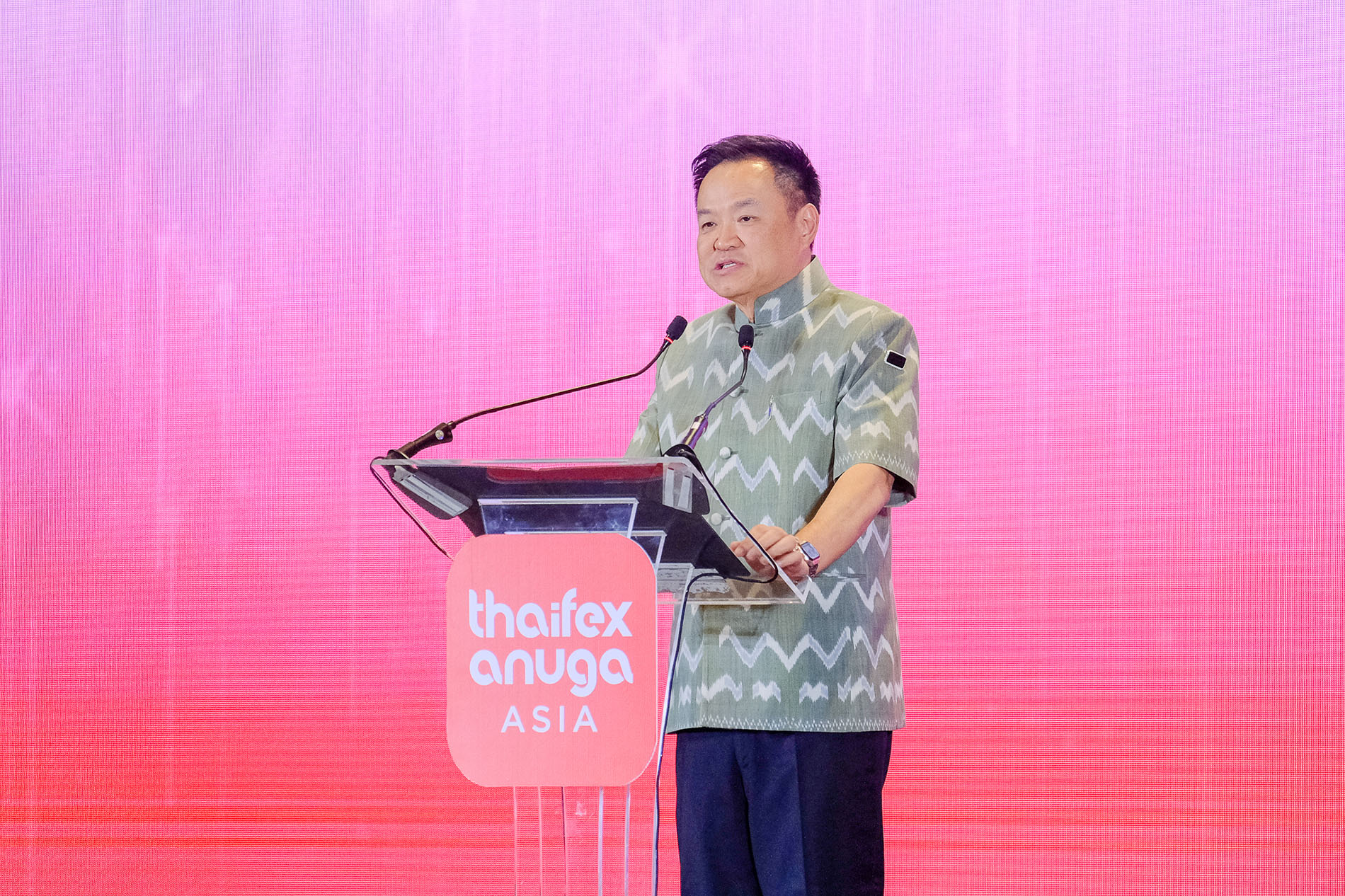 Thủ tướng Thái Lan Anutin Charnvirakul phát biểu tại khai mạc sự kiện&nbsp;THAIFEX – ANUGA ASIA 2026.